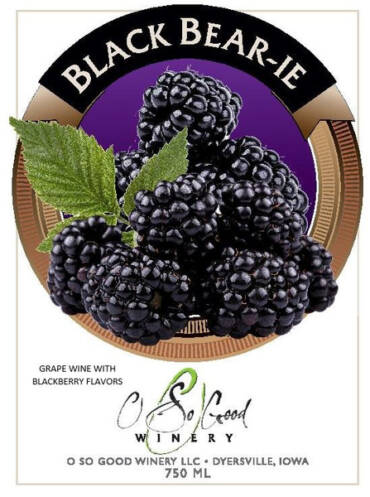 label showing fresh blackberries